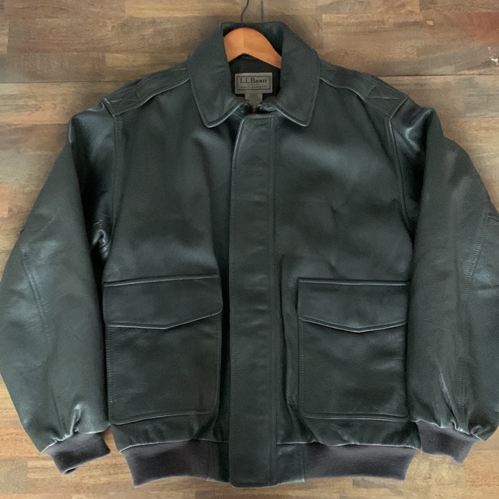 L.L. Bean XL Leather Bomber Jacket